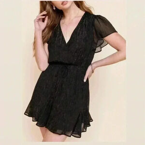 Trixxi Casual Dress - Wrap V Neck
Short Sleeve: Black Dresses - Women Size S